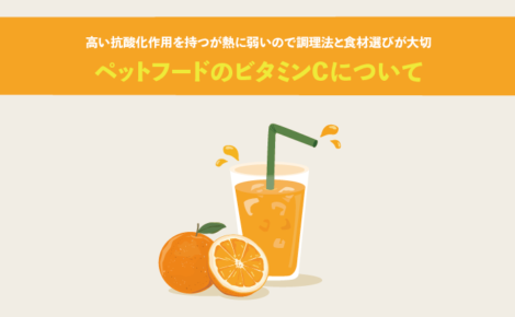 ペットフードのビタミンCについて。高い抗酸化作用を持つが熱に弱いので調理法と食材選びが大切